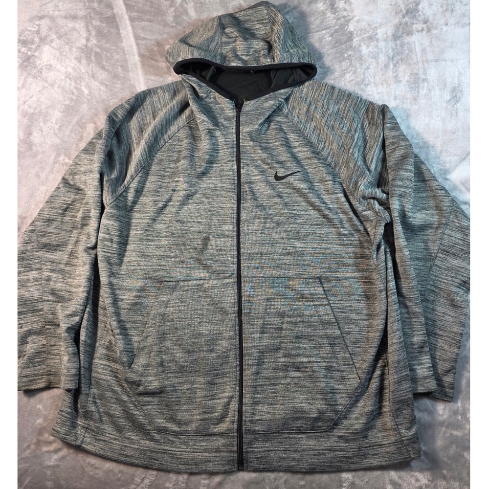 Nike Dri-Fit‎ Spotlight Full-Zip Hoodie Mens XXL Gray Dri-FIT Heathered Gray